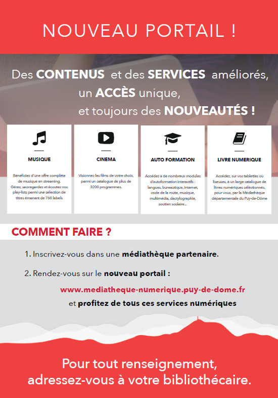 Verso du flyer de présentation des ressources numériques du Puy de Dôme